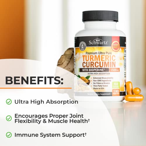 Start Fighting Cancer Today-Turmeric Curcumin with Black Pepper Extract 1500mg - High Absorption Ultra Potent Turmeric Supplement with 95% Curcuminoids and BioPerine - Non GMO Turmeric Capsules for Joint Support - 90 Capsules