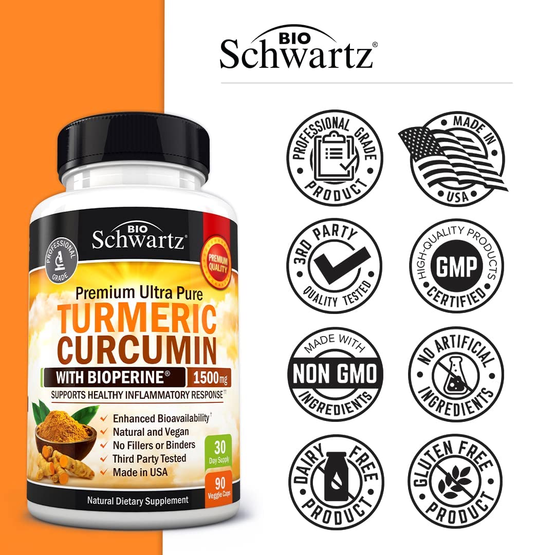 Start Fighting Cancer Today-Turmeric Curcumin with Black Pepper Extract 1500mg - High Absorption Ultra Potent Turmeric Supplement with 95% Curcuminoids and BioPerine - Non GMO Turmeric Capsules for Joint Support - 90 Capsules